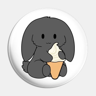 Black Bunny Ice Cream Pin