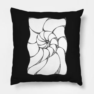 Ink drawing - Shell Swirl Pillow