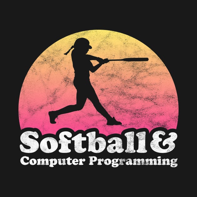 Softball and Computer Programming Gift for Softball Players Fans and Coaches by JKFDesigns