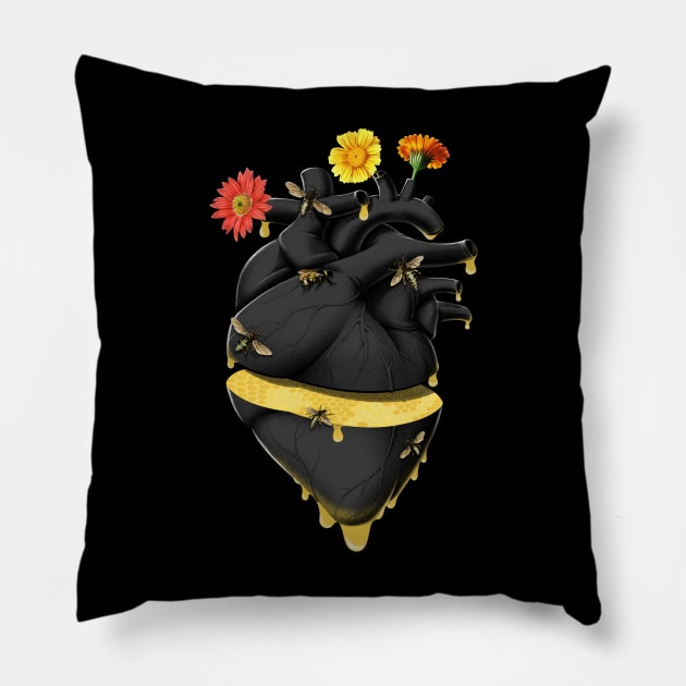 Sweet Heart Save the Bees by Tobe Fonseca Pillow by Tobe_Fonseca