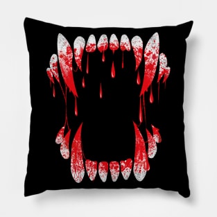 Scary Wolf Fangs With Blood! Pillow