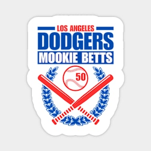 LA Dodgers Betts 50 Baseball Magnet