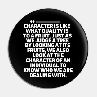 Character matters! Pin