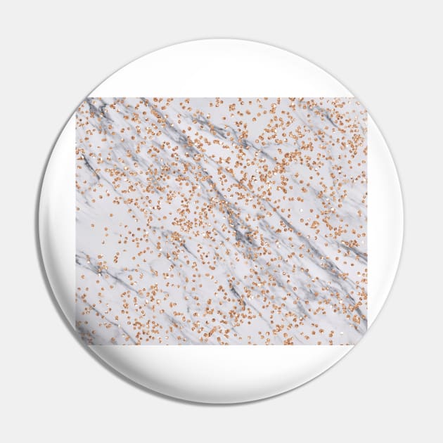 Rose gold diamond confetti on marble Pin by marbleco