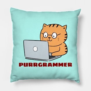 Purrgrammer | Cute Programmer Pun Pillow