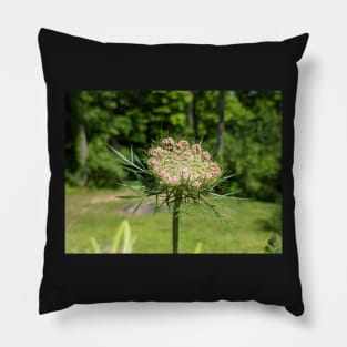 Pink and Green Flowers Standing Tall Pillow