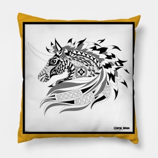 white magical unicorn horses pattern wallpaper Pillow