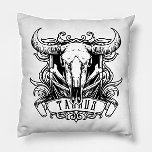 Zodiac Taurus ,Skull Animal Pillow