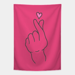 K-Pop Heart fingers - Korean for I LOVE YOU Tapestry