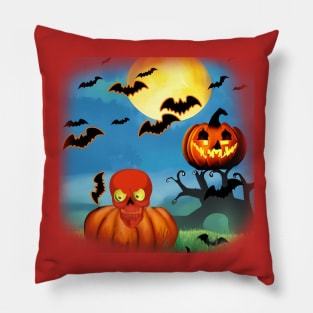 Halloween Party. Pumpkins ,Skulls and Bats Invited. Pillow