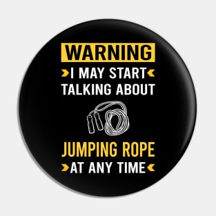 Warning Jump Jumping Rope Rope Skipping Pin