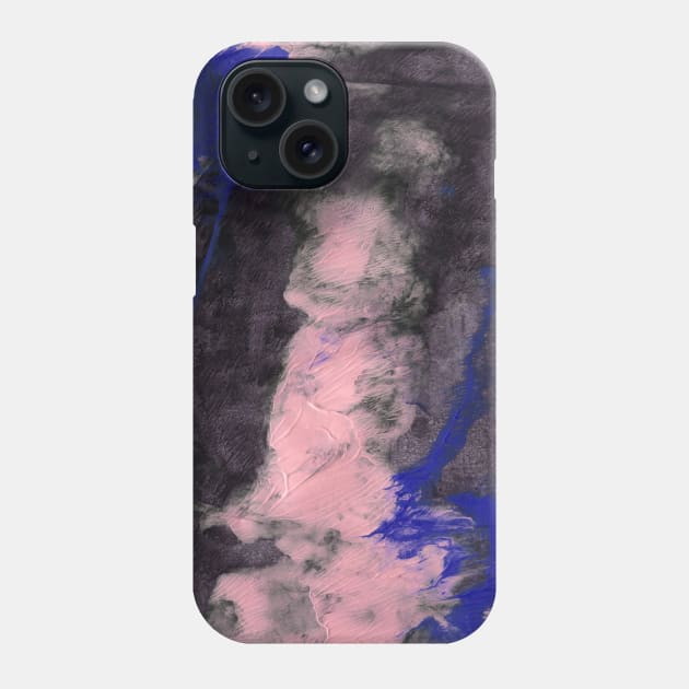 Abstract blue-white-grey background with hand-painted marble texture. Monochrome watercolor. Best for the print, fabric, poster, wallpaper, cover and packaging, wrapping paper. Phone Case by Olesya Pugach