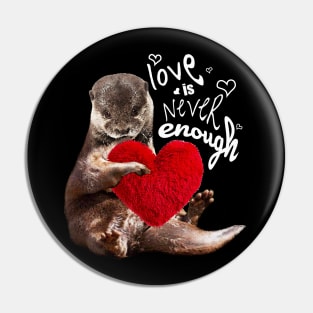 Otter and soft red heard Pin