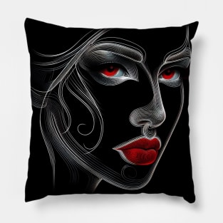 Artistic Face Lineart #19 Pillow