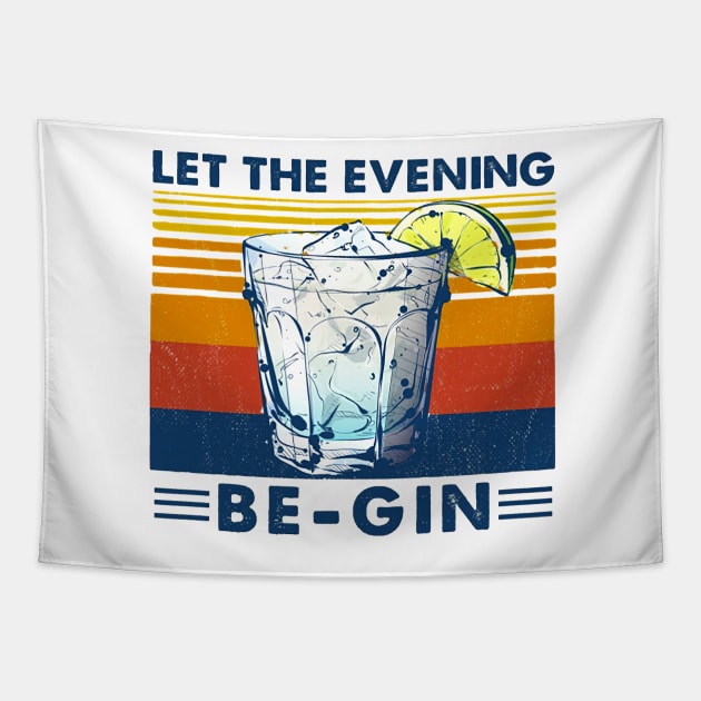 Let The Evening Be-Gin Cocktails Tapestry by ANGELA2-BRYANT