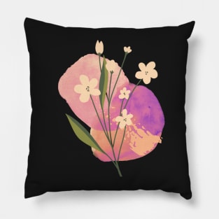 Watercolor Sunset Flowers Pillow