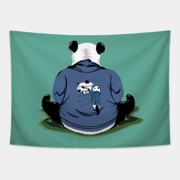 Pandaception Tapestry by viograpiks