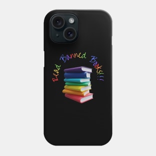 Read Banned Books - Rainbow Text Purple Phone Case