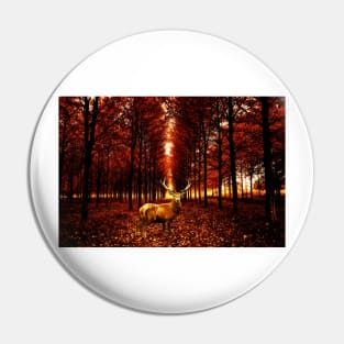 Majestic Red Deer Stag Pin