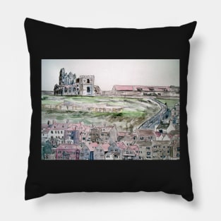 Whitby Town & Abbey Pillow