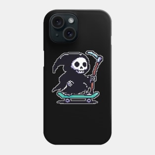 Pixelated Grim Reaper Skater Phone Case