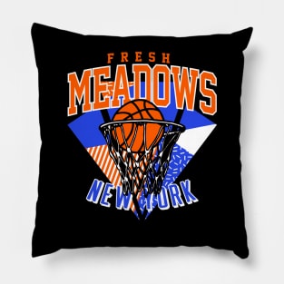 Fresh Meadows New York Basketball Throwback Pillow