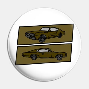 classic muscle car retro illustration Pin