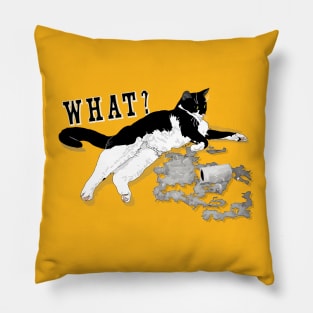 Cute Tuxedo Cat I haz attitude I rip toilet paper  Copyright TeAnne Pillow