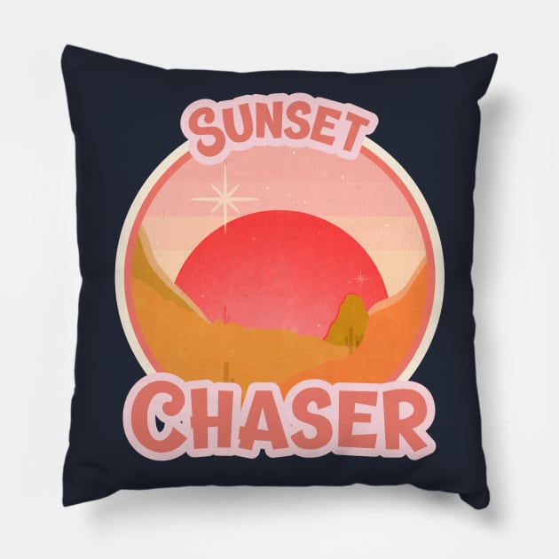 Sunset Chaser / Sunshine / Retro Design / Camping Lovers / Sunrise Pillow by Redboy