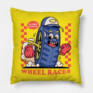 Wheel racing, wheel racing mascot character Pillow