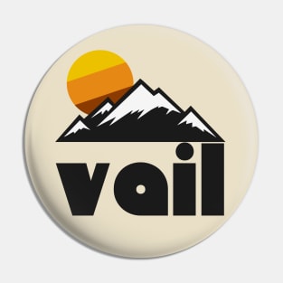 Retro Vail Colorado ))(( Tourist Souvenir Travel Design Pin