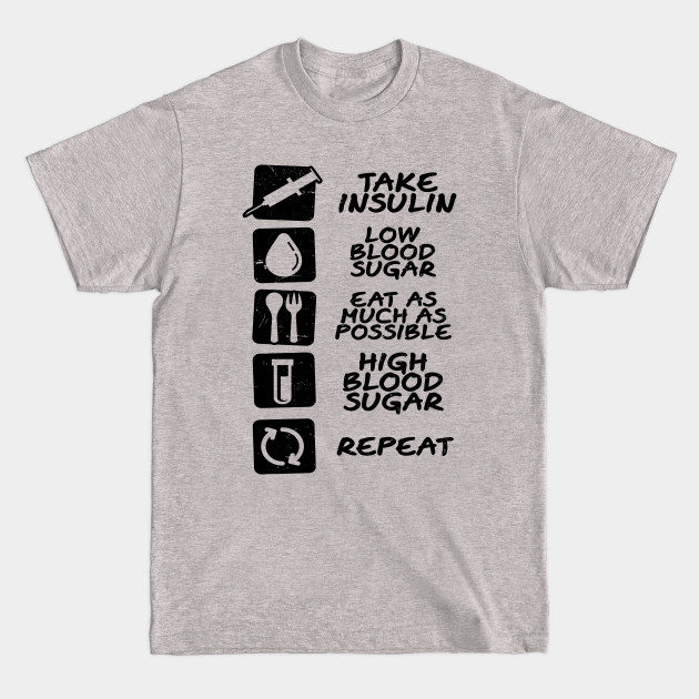 Disover Type 1 Diabetes Shirt | Insulin Eat Repeat Gift - Type 1 Diabetes - T-Shirt