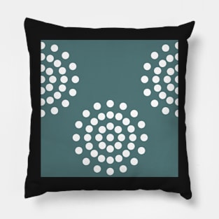 Pattern with white dots on seagreen background Pillow