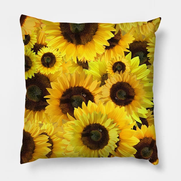 Beautiful Sunflowers Pillow by gelibolu