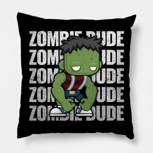 Zombie Dude Creepy Scary Kawaii Zombie Cute Halloween Outfit Pillow