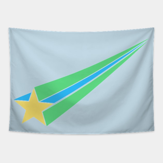 green and blue Starfall Tapestry by hypnonaut