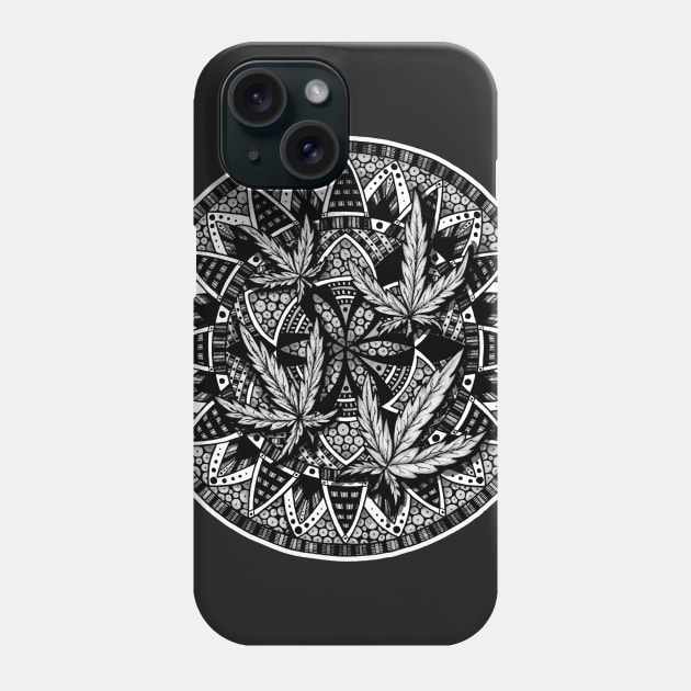 Marijuana Leaf Mandala 1 Phone Case by Litedawn