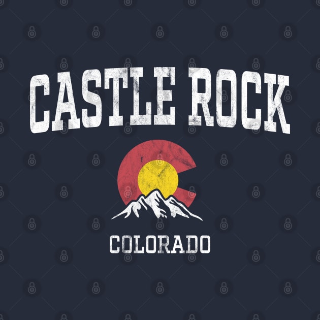 Castle Rock Colorado CO Vintage Athletic Mountains by TGKelly