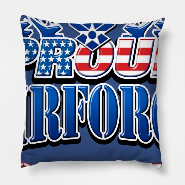 Proud Air Force Boyfriend USA Military Patriotic Gift Pillow by Just Another Shirt