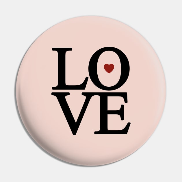 Heart Shaped Maroon Love Pin by DailyQuote