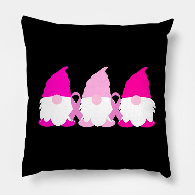 Breast Cancer Awareness Gnomes Pillow by JPDesigns