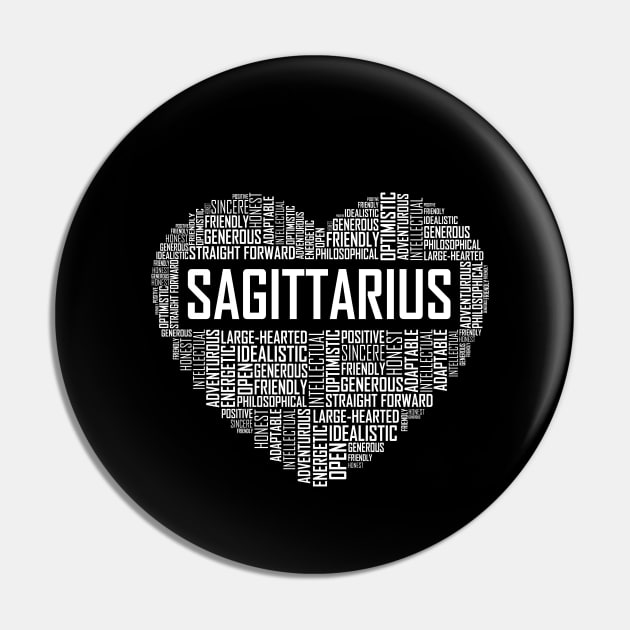 Sagittarius Zodiac Heart Pin by LetsBeginDesigns