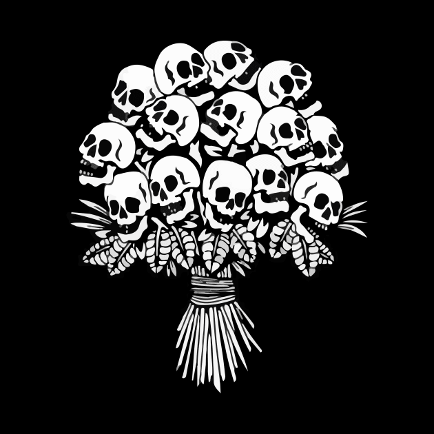 Skull Flowers Skeleton Gothic Aesthetic Grunge Emo Punk Halloween Gift by Prolifictees