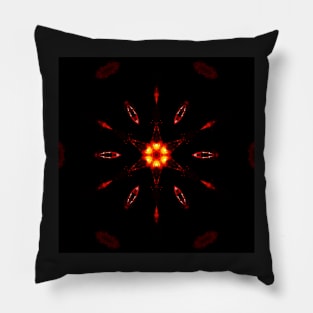 Ominous Red Kaleidoscope pattern (Seamless) 19 Pillow