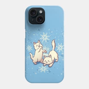 Cats Playing With Snowflakes by Tobe Fonseca Phone Case