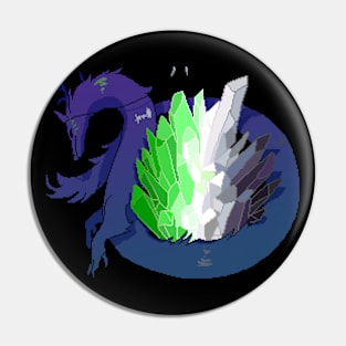 Aro Pride Flag Crystal Dragon Pin