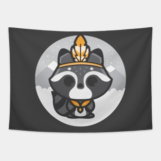 Woodland Scout Raccoon Tapestry