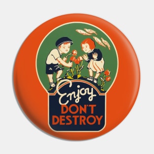 Enjoy, don't destroy Pin