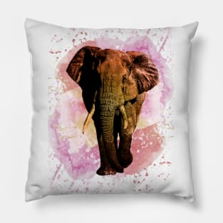 Majestic watercolor elephant Pillow