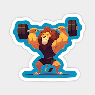 lion at gym Magnet
